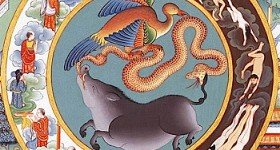 The concept of clinging, suffering and karma are bound up in the cycle of rebirth in Buddhism.